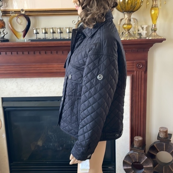 Brand New Michael Kors Black Quilted Stitch Button Up Jacket - Picture 10 of 16